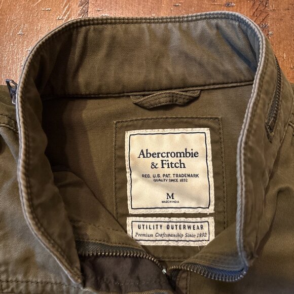 abercrombie fitch jacket Utility Outerwear Size Medium Army Green Light Weight - Picture 4 of 6